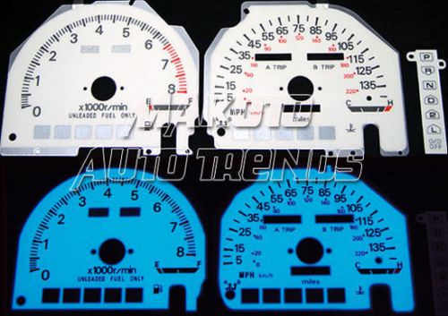 140mph 6 color glow indiglo gauge face w/ tach for 1992-1993 mitsubishi galant