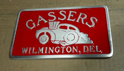 Car club plaque gassers wilmington del hot rat street rod 1932 ford drag plate