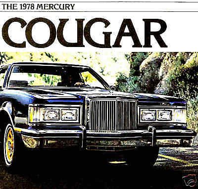Sell 1978 MERCURY COUGAR BROCHURE -COUGAR XR7-COUGAR BROUGHAM-MERCURY