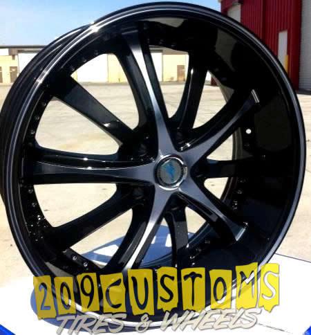 22" inch black rims tyfun wheels tires tw707 5x115 22x9 +13 offset chrysler 300