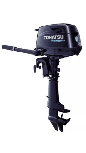 2016 tohatsu 6 hp 4 stroke outboard motor tiller 15&#034; shaft engine new in box!