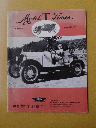 Model t times magazine nov dec 1961 ford car club bulletin news 1926 speedster