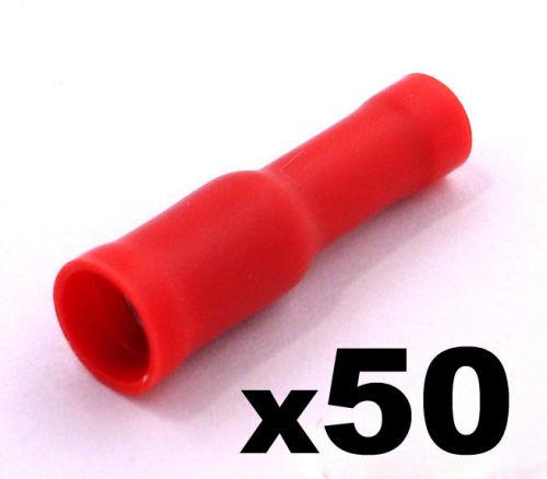 50x red female bullet connector insulated crimp terminals for electrical wiring