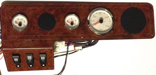 Pontoon, boat switch and gauge dash panel, 3 gauges, 3 switches
