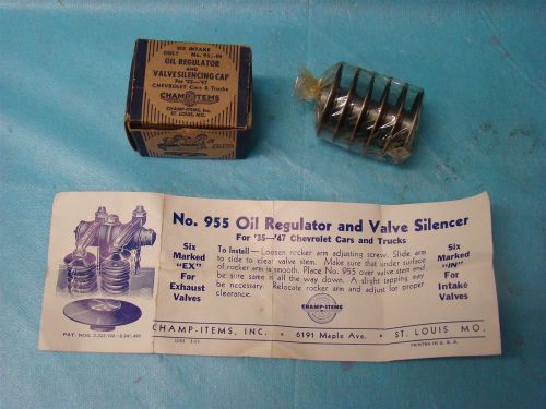 1935 - 1947 chevrolet oil regulator valve silencer set 6 intake 207 216 235 nos