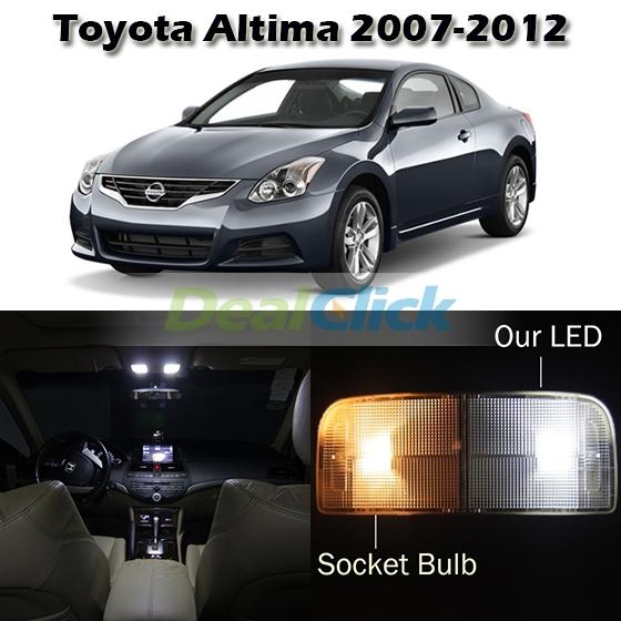 6 white led interior lamp light package for nissan altima 2007-2012 sedan couppe