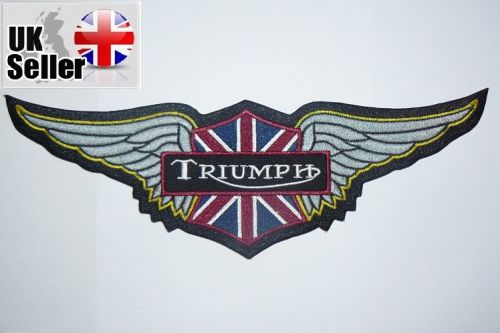 Triumph wings large iron-on/sew-on embroidered patch motorcycle biker