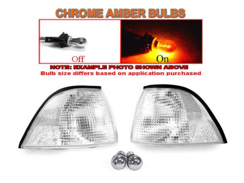 Usa depo 92-99 bmw e36 3 series 2d coupe/cabrio clear corner light + chrome bulb