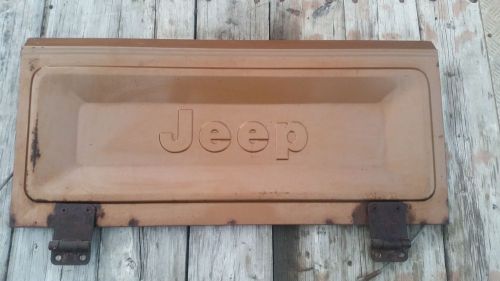 1976-1986 jeep cj/wrangler gold tailgate - vintage. bench, wall art, replacement