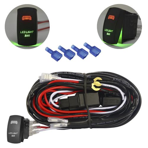 Universal 12ft wiring harness group kit+ led light bar switch driving lamp
