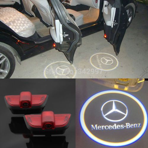 2x ghost led door step courtesy shadow laser light for benz c-class 2008-14 w204