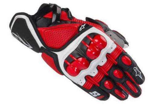 Red #im132 leather riding street motorcycle cycling gloves xl xlarge