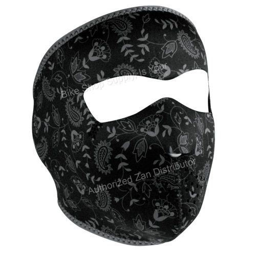 Zan headgear wnfm102, neoprene full mask, reverses to black, dark paisley mask