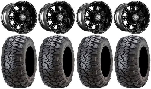Madjax transformer black wheels 12&#034; 23x10-12 ultracross tires ez-go &amp; club car