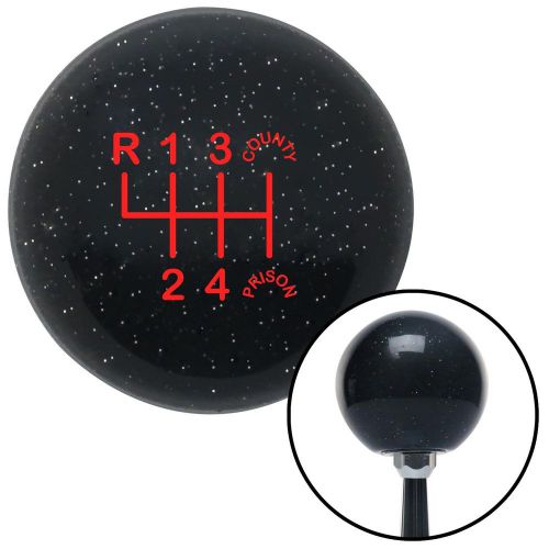 Red shift pattern cp20n black metal flake shift knob with m16x1.5 insert rat rod