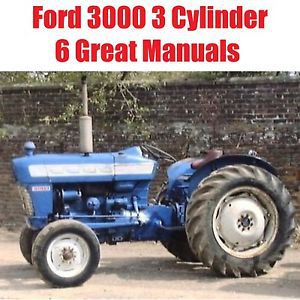 Ford 3000 3 cylinder tractors service parts owners manual 2000-7000  manuals cd