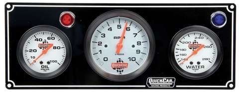 Quickcar 2 gauge panel op/wt with 3 3/8&#034; tach. 61-67313