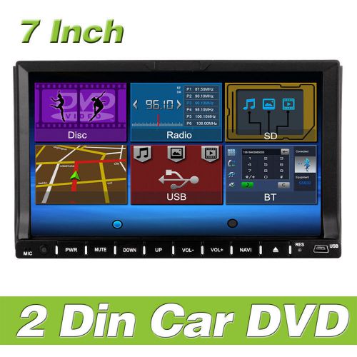 Double 2din in dash car audio 7&#034; stereo dvd player auto radio bluetooth mp3 mic