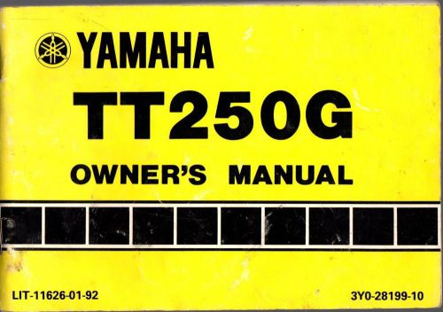 1980 yamaha motorcycle tt250g owners manual lit-11626-01-92   (514)