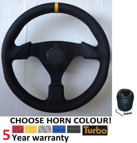 Leather steering wheel &amp; boss kit fit vw golf gti golf mk3 caddy lupo polo gti