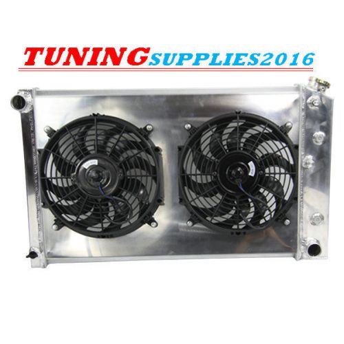 3row aluminum radiator 26&#034; core w/ shroud fans for 1983--1987 chevy monte carlo