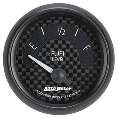Auto meter 8014 fuel level gauge 2-1/16&#034; carbon fiber face gt series