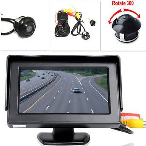 360° front/sides/rear reverse parking hd camera +4.3&#034; lcd color display monitor
