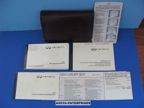 99 1999 infiniti qx4 owners manuals drivers books users guides set + pouch 82416