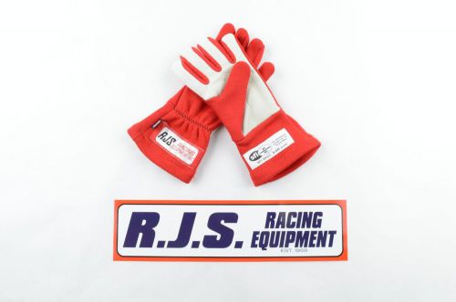 Rjs racing equipment sfi 3.3/1 1 layer nomex racing gloves red 2x 20213-2x-4