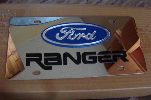Ford ranger stainless laser tag vanity front license plate licensed