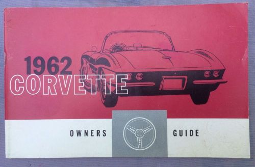 Chevrolet corvette 1962 owners guide manual original # 3798322 operators book vg