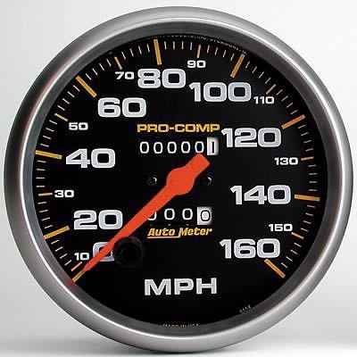 Autometer pro-comp series speedometer 0-160 mph 3 3/8" dia mechanical 5153