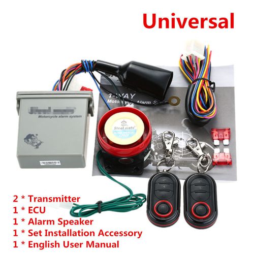 Hot motorcycle scooter remote anti-theft alarm system engine start + transmitter