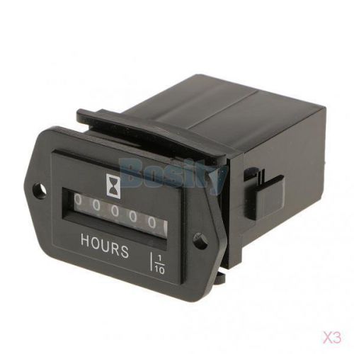 3x 12v 24v 36v digital hour meter for marine boat engine gauge