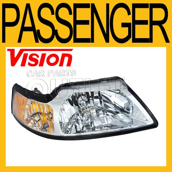 99-00 ford mustang right head light lamp assembly r/h passenger side replacement