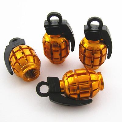 4 pcs gold grenade bomb wheel tyre tire valve stems cap dust cover for mitsubish