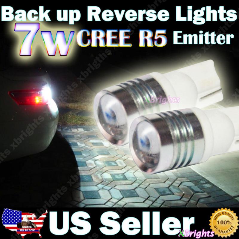 2pcs t10 cree r5 emitter 7w super bright led reverse back up light bulbs 168 #01