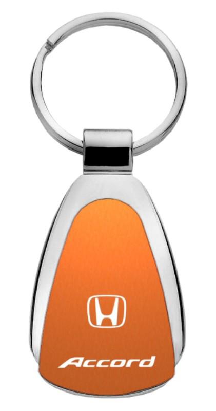 Honda accord orange teardrop keychain / key fob engraved in usa genuine