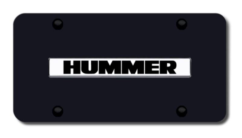 Gm hummer name chrome on black license plate made in usa genuine