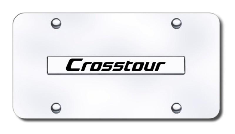 Honda crosstour name chrome on chrome license plate made in usa genuine