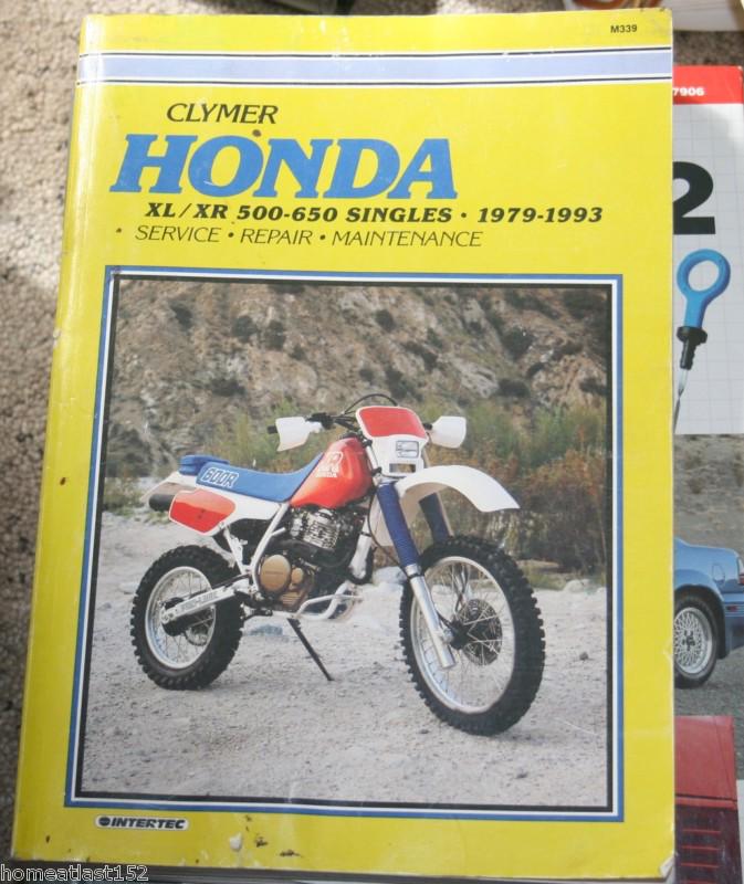 Honda maintence repair manual 1979-1993 xl / xr 500-650 singles motorcycle 