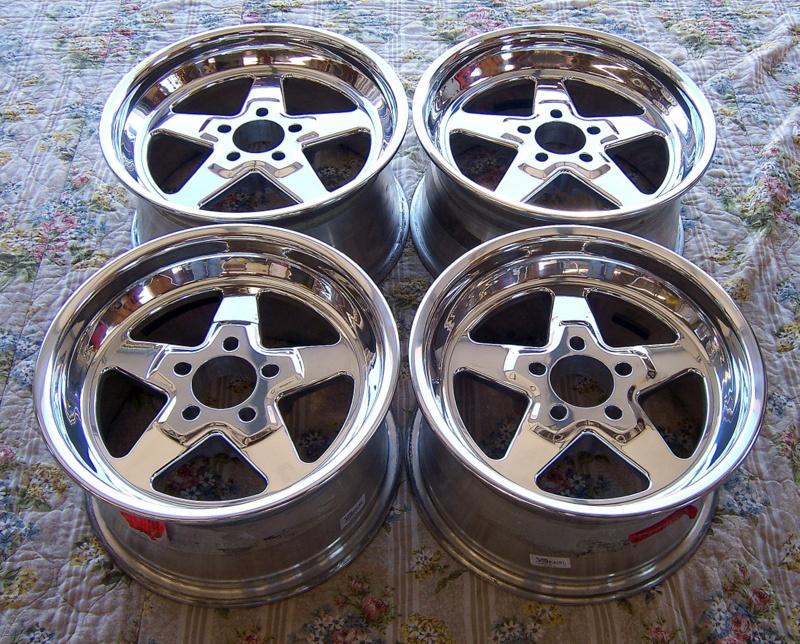 Weld wheels pro star staggered polished aluminum wheels 17" x 8.5"  & 16" x 8.5"