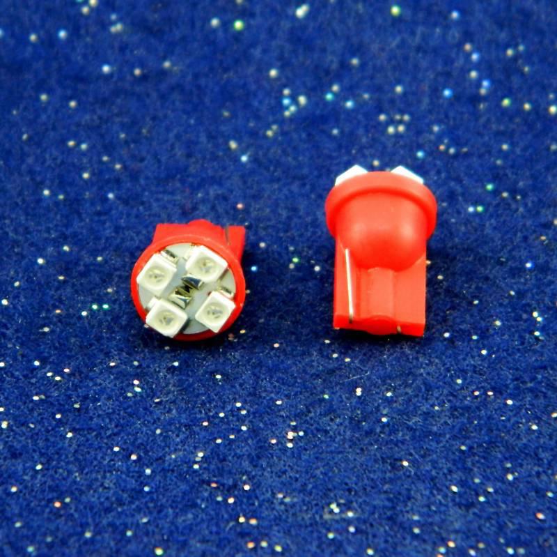 2 pcs new 4-smd,t10 red led bulb,  #194,158, 168, and others