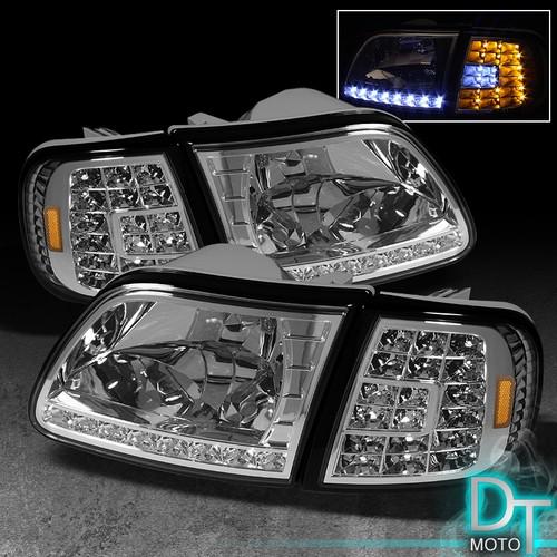 97-03 ford f150 expedition led headlights +full led corner signal lights lamps