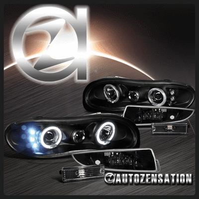 98-02 camaro black halo led projector headlights & front/rear bumper lights