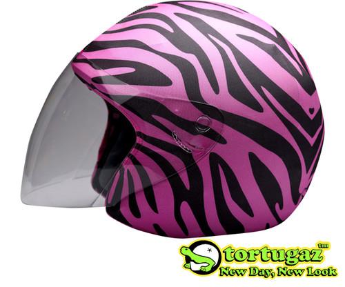 Pink zebra brand new helmet cover design 3/4 open face motorcycle free shipping