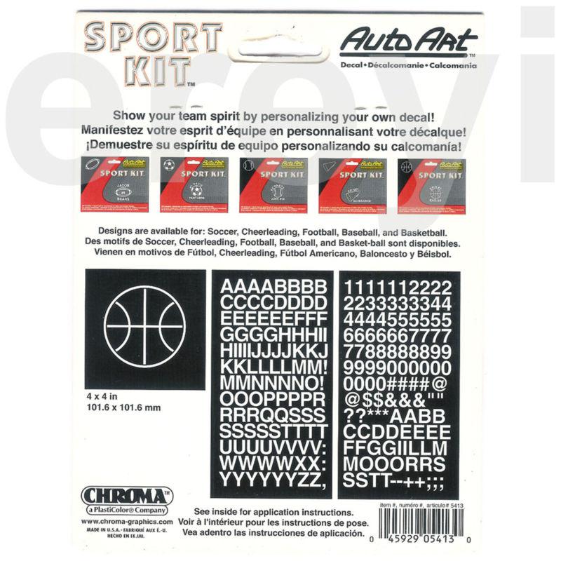 Basketball+letters+numbers sport decals set athletic team car auto truck sticker