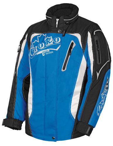 Choko women's pro racing snowmobile jacket black/ ice blue x-large