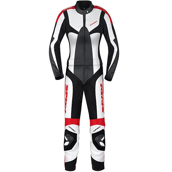 Spidi womens poison 2 pc leather race motorcycle suit white / red