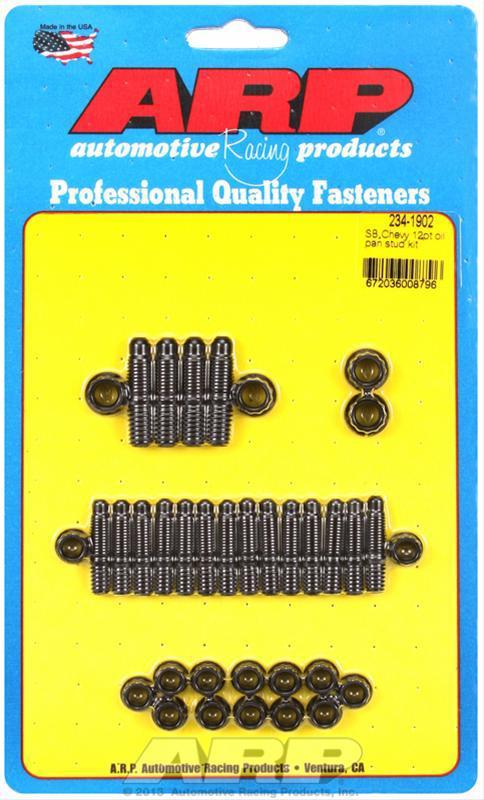 Arp oil pan studs black oxide 12-point nut chevy small block kit 234-1902